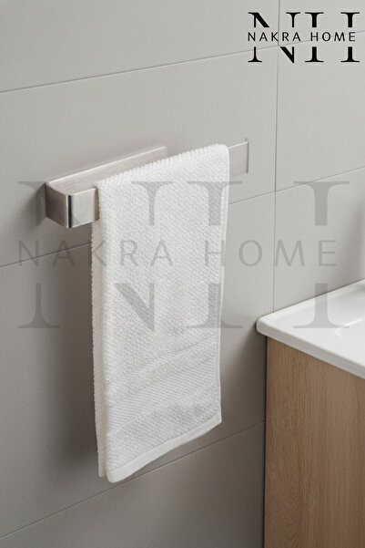 NAKRA HOME Paslanmaz Çelik Yapışkanlı Havlu Askılığı | Delmeden Montaj Suya ve Neme Dayanıklı Çok Amaçlı
