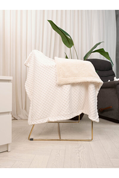Atölye Eda Exclusive Lamb Wool Baby Blanket 90X100 cm Double Sided Sheep Wool Blanket 90X100