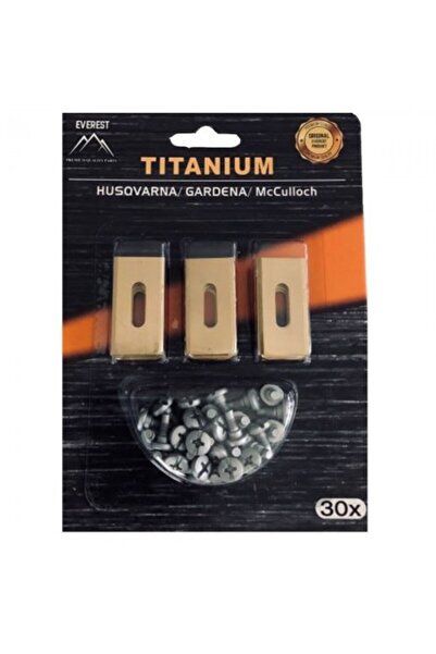 Everest Set 30 Titanium Blades for Robotic Lawn Mowers - Compatible with Husqvarna, Gardena, McCulloch