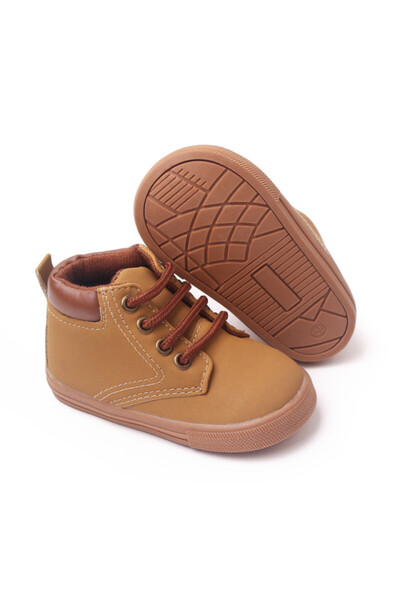 Bebelul Brown ankle boots with lace closure