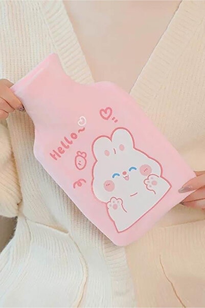 TAKIŞTIR Pembe Renk Tavşan Figürlü Peluş Sıcak Su Torbası