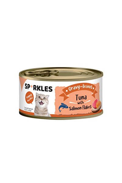 SPARKLES Canned Cat Food with Tuna and Salmon in Broth — Sparkles, 80 g
