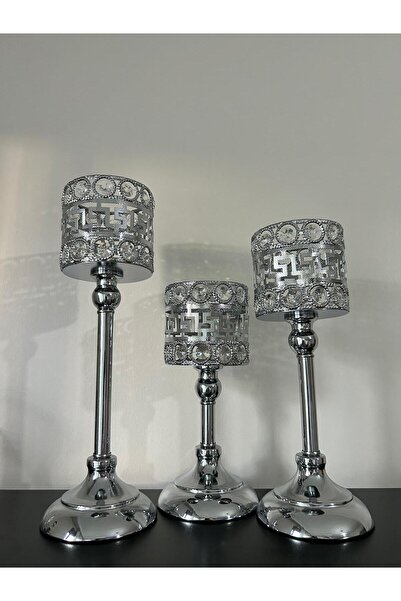 Vivyano Decoration Gümüş Renkli Şamdan