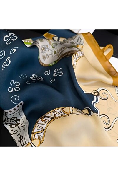 Accessories Hei Beige Patterned Stylish Silk-Look Women's Accessory Scarf Foulard