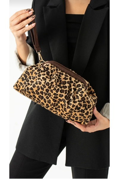 themoiss Geanta de umar pentru femei Moiss imprimeu leopard Plush