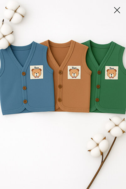 Baharda Nova 100% Cotton Baby Combed Cotton Vest Set of 3 / Girls Boys Unisex
