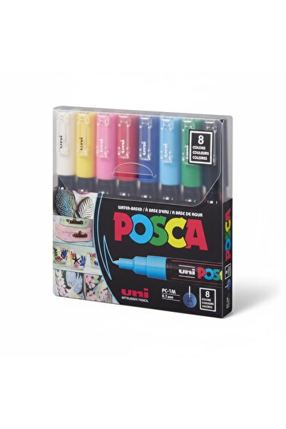 UNİ-BALL أقلام تحديد بوستر يونيبال بوسكا 0.7 ذات أساس مائي، مجموعة من 8 ألوان...