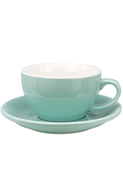MIBRU Coffee ceramic cup with plate 200ml Sky Blue For lattes drip coffee and tea