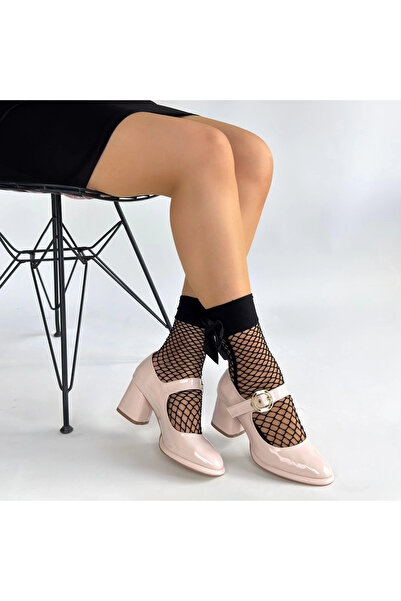 hibiscus Weys Beige Patent Leather Heeled Shoes