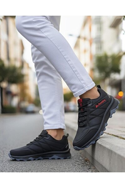 homiro Men's Waterproof Poly Sole Fuspedli Sports Shoes - Black Red