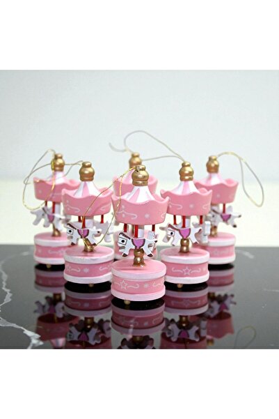 Kuzey Tacı 6'lı El Yapımı Ahşap Atlıkarınca Süs Seti – Yılbaşı Ağacı ve Ev De...