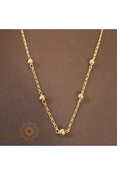 saratremo Colier placat cu aur „Perle de aur” - 45 cm