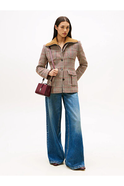 Tommy Hilfiger Sezonluk Dokulu Kadın Kadın Gri Blazer Ceket WW0WW466560OG