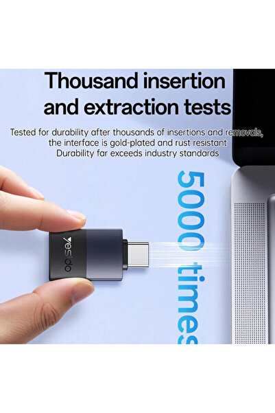 Yesido Adaptor OTG de tip C la USB, QC 18W GS31, gri