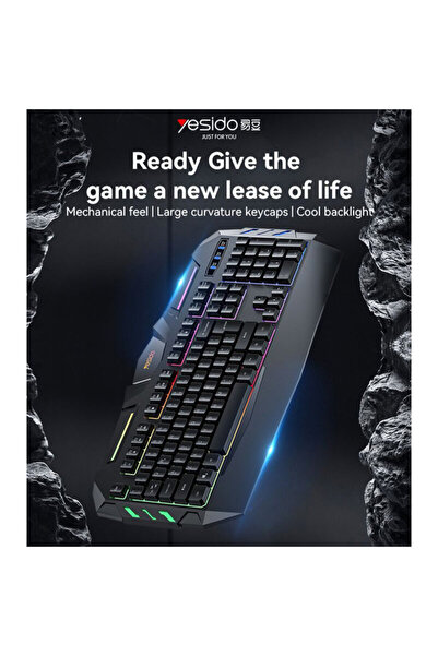 Yesido Professional gaming keyboard RGB, 104 keys KB21, black