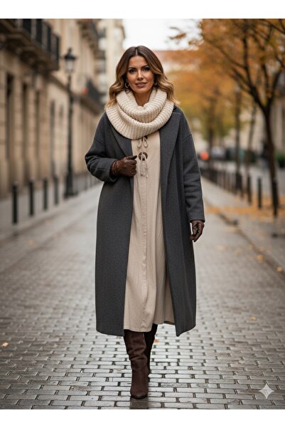 Store Kadın İtalyan Düğme Detaylı Salaş Kadife Elbise