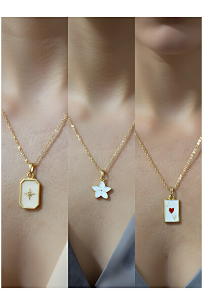 Triple Combination Gold Plated Necklace Set