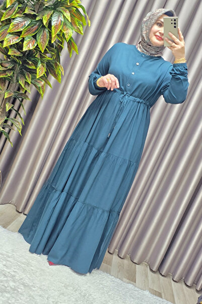 Elmas Tesettür Γυναικεία Ρούχα Μασούρι Φόρεμα Τριών Επιπέδων Μεγάλου Μεγέθους