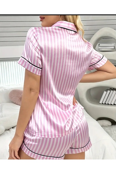 SS HOME CONCEPT Satin Shorts Pajama Set, Pink Set