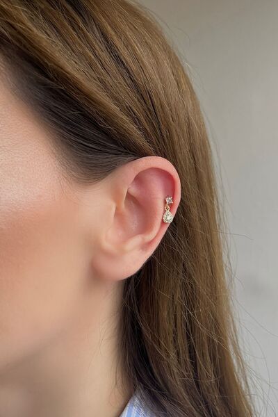 Bijou Luz Damla Detay Sallantılı Tragus / Helix Piercing