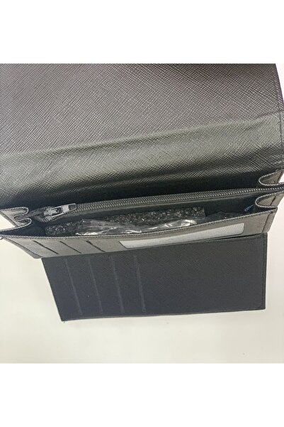 PurpleART Women's Black Lock Closure Large Size Horizontal Wallet 10X16Cm