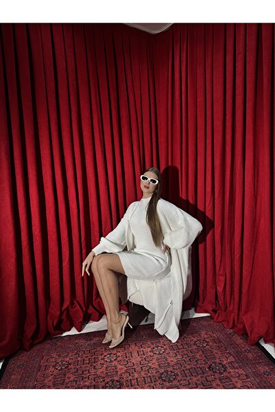 Neva Wear طقم فستان تريكو أنيق بدون أكمام وكارديجان طويل مكون من قطعتين