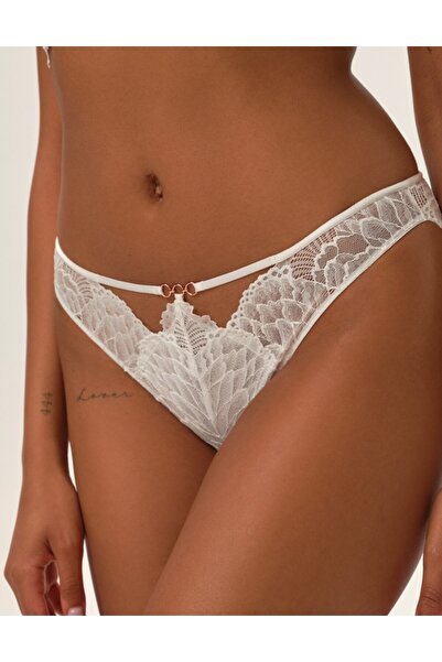 ESOTIQ Chiloți eleganți pentru femei cu dantelă florală și detalii din plasă aurii roz | Măsliniu