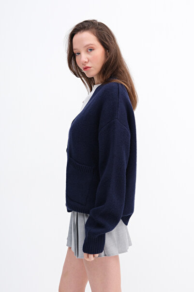 Addax Двокишеневий трикотажний кардиган на ґудзиках H3382-A6