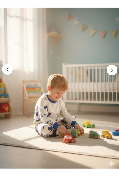 Arya Nisa Kids SET DE PIJAMĂ IMPRIMATĂ CU FIGURĂ DE MINGE DE FOTBAL DINOZOR ALBASTRU PENTRU BĂIEȚI cu căptușeală din fleece bumbac 100%