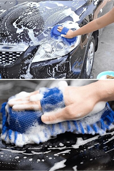 Single Mikrofiber Araba Yıkama Süngeri Oto Bakım Gri Renk