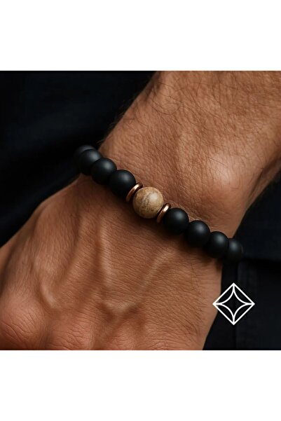 Jasper And Matte Onyx Natural Stone Bracelet