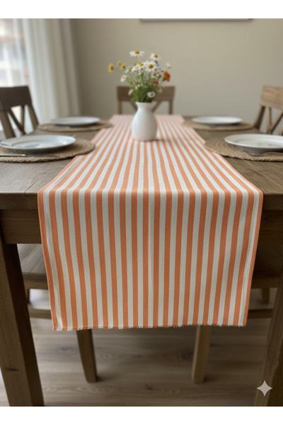 LILYUM 40x140 cm Dikey Çizgili Dekoratif Runner