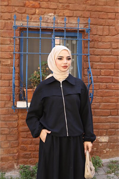 NİSUM MODA Σετ σουέτ με φούστα με φερμουάρ