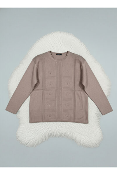 FATELLA Women's Mom Crew Neck Knitwear Pink Sweater Mother's Day