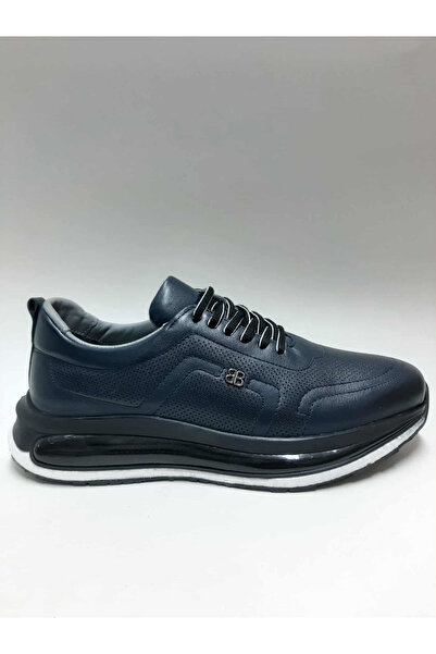 HİDAYET ÖZEL Genuine Leather Lace-Up Dark Blue Men's Shoes