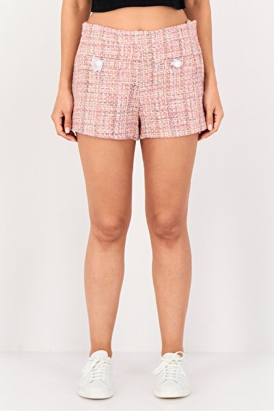 Lime Women Textured Basic Shorts, Multicolor