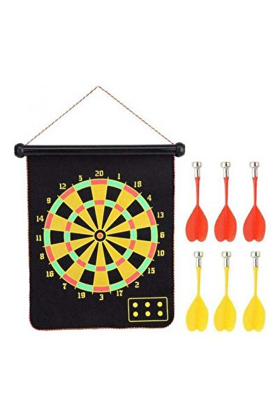 CRYSTAL Double-sided magnetic dartboard, wall-mountable with 6 safe darts - 15 inch