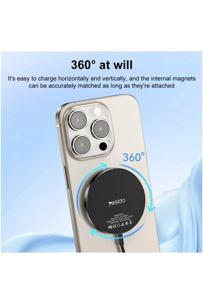 Yesido DS21 Magnetic Wireless Charging Station for iPhone, 15W
