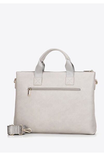 Wittchen Geantă de laptop pentru femei de 15,6'', confecționată din piele, bej, bej, piele