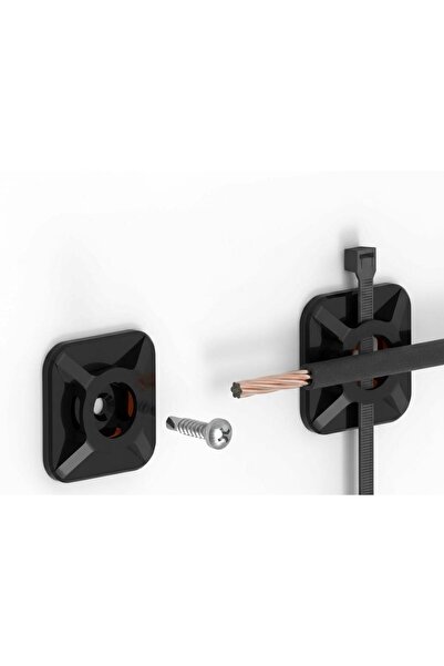 Motiva Vidalı Kablo Bağı Tutucu Seti (10’lu Paket) – 25x25mm – Siyah & Beyaz