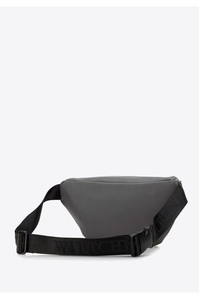 Wittchen Borsetă bărbătească din piele cu fermoar frontal lucios, gri, piele gri