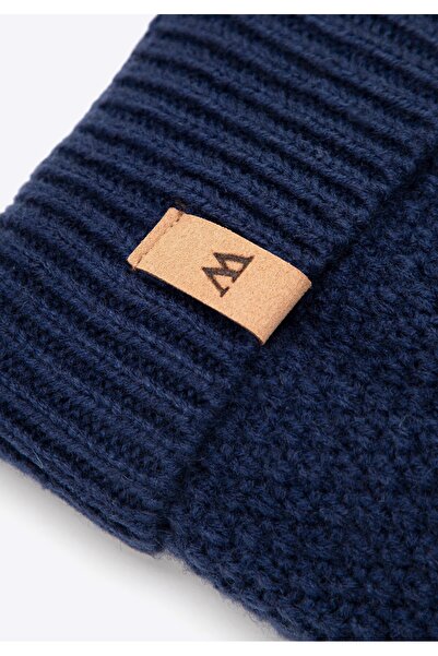Wittchen Men's Thick Knit Cap Navy Blue Acrylic