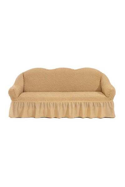 Fabienne 3-Seater Sofa Cover — Attractive Bubble Pattern, Light Beige, 11.8 x 4.7 x 16.8 in