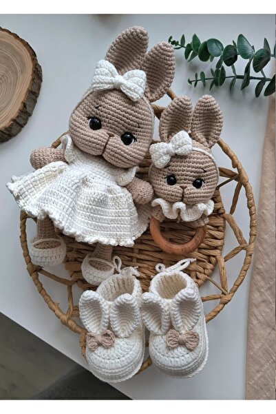 esmanın diyarı Amigurumi tavşan greyl tavşan 3lü set