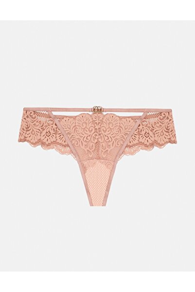 ESOTIQ Chiloți tanga pentru femei, dantelă florală, talie joasă, cu șnur decorativ în talie, sexy | Darling