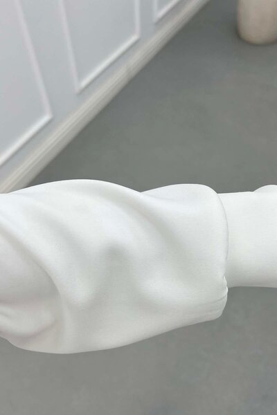 Pardesü Dünyası Kapüşonlu Cepli Scuba Takım Beyaz