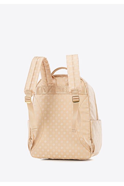 Wittchen Women's elegant backpack with monogram cream cream polyester