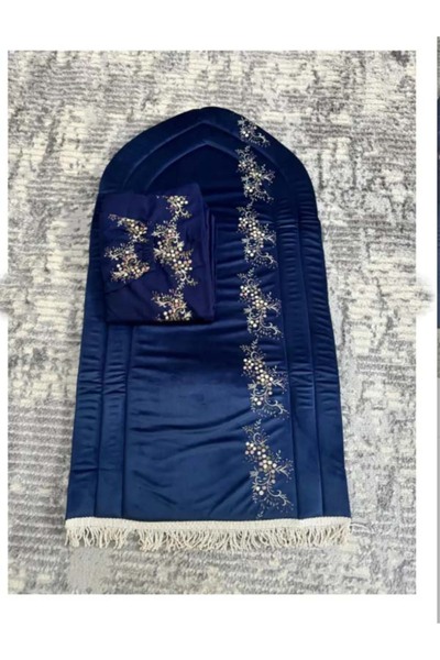 Gerenic طقم سجادة صلاة مع شرشف مرد مطرز