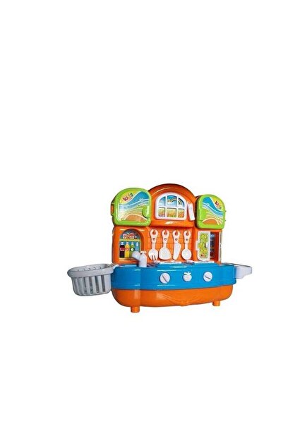 Generic مجموعة مطبخ صندوق الكنز للأطفال (برتقالي وأزرق)