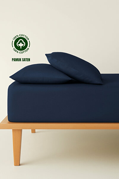 sutra 100% бавовняний сатин однотонний комплект простирадл з гумкою для двосп...